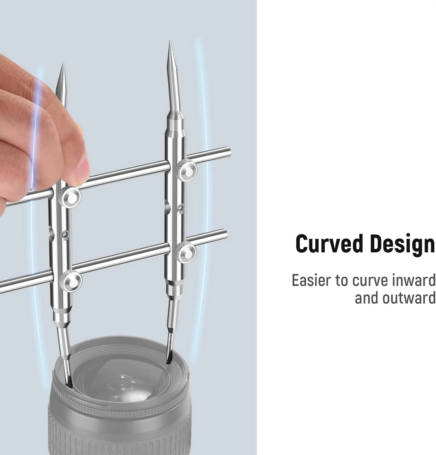 آچار لنز دوربین DSLR با نوک منحنی حرفه ای Neewer، ابزار باز کردن و تعمیر لنز دوربین های DSLR، ساخته شده از فولاد ضد زنگ، مناسب برای اکثر دوربین های DSLR