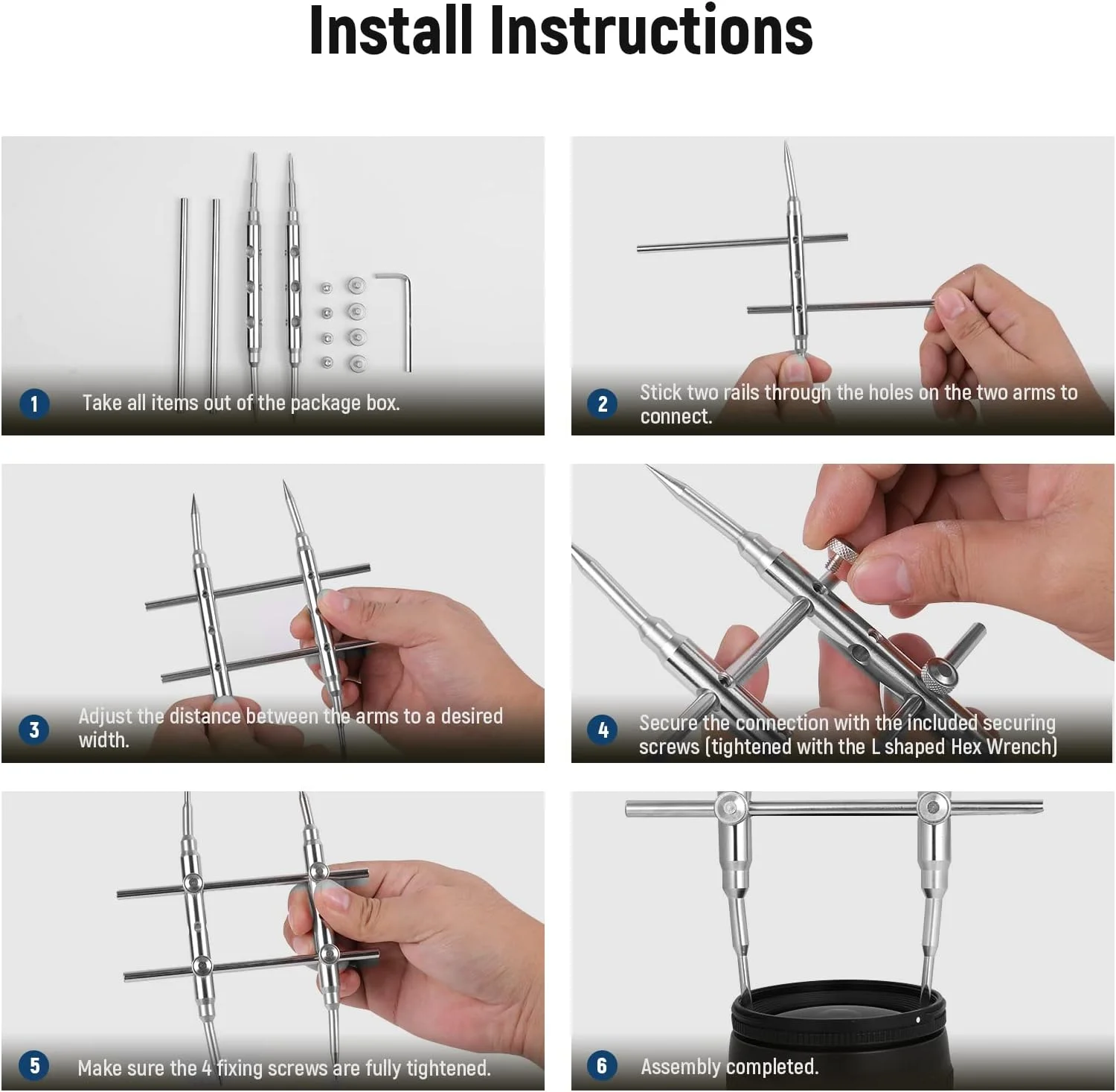 آچار لنز دوربین DSLR با نوک منحنی حرفه ای Neewer، ابزار باز کردن و تعمیر لنز دوربین های DSLR، ساخته شده از فولاد ضد زنگ، مناسب برای اکثر دوربین های DSLR