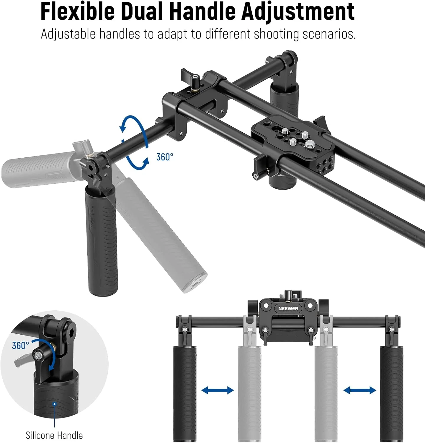 مجموعه ریگ شانهای یونیورسال NEEWER، سیستم پشتیبانی میلهای 15 میلیمتری توسعهیافته 16 اینچی/40 سانتیمتری، تثبیتکننده دوربین برای دوربین فیلمبرداری DSLR، سازگار با SmallRig Follow Focus/پشتیبانی لنز/Matte Box، SR004 مجموعه ریگ شانهای یونیورسال NEEWER، سیستم پشتیبانی میلهای 15 میلیمتری توسعهیافته 16 اینچی/40 سانتیمتری، تثبیتکننده دوربین برای دوربین فیلمبرداری DSLR، سازگار با SmallRig Follow Focus/پشتیبانی لنز/Matte Box، SR004