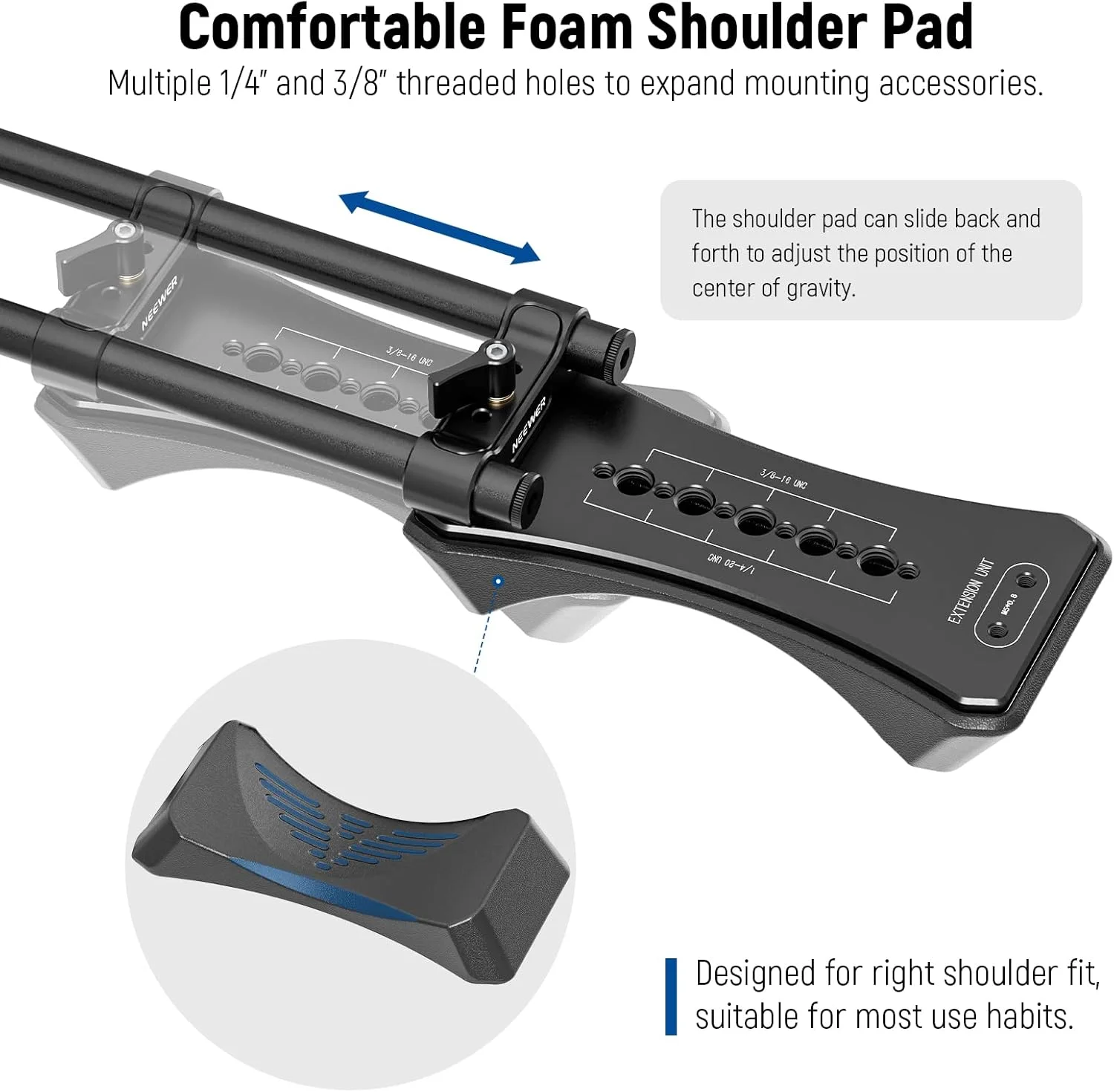 مجموعه ریگ شانهای یونیورسال NEEWER، سیستم پشتیبانی میلهای 15 میلیمتری توسعهیافته 16 اینچی/40 سانتیمتری، تثبیتکننده دوربین برای دوربین فیلمبرداری DSLR، سازگار با SmallRig Follow Focus/پشتیبانی لنز/Matte Box، SR004 مجموعه ریگ شانهای یونیورسال NEEWER، سیستم پشتیبانی میلهای 15 میلیمتری توسعهیافته 16 اینچی/40 سانتیمتری، تثبیتکننده دوربین برای دوربین فیلمبرداری DSLR، سازگار با SmallRig Follow Focus/پشتیبانی لنز/Matte Box، SR004