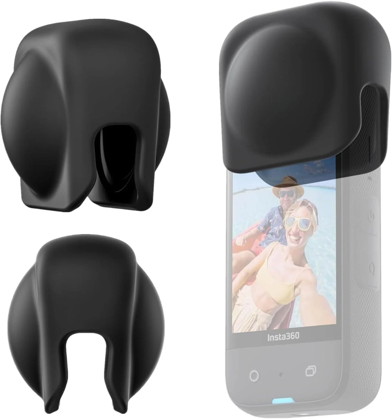 محافظ لنز سیلیکونی eWINNER سازگار با دوربین Insta360 X5 X4 / درپوش محافظ لنز برای لوازم جانبی دوربین اکشن پانوراما Insta360 X5/Insta360 X4