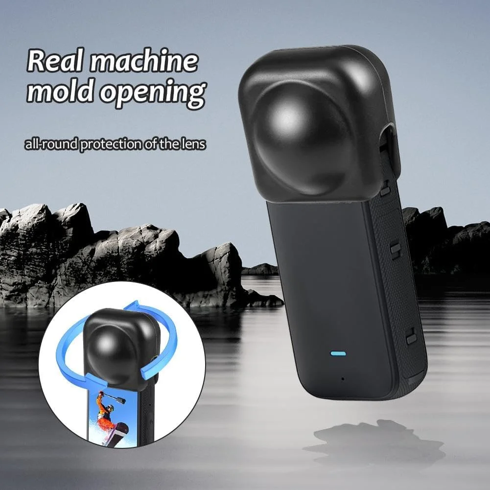 محافظ لنز سیلیکونی eWINNER سازگار با دوربین Insta360 X5 X4 / درپوش محافظ لنز برای لوازم جانبی دوربین اکشن پانوراما Insta360 X5/Insta360 X4