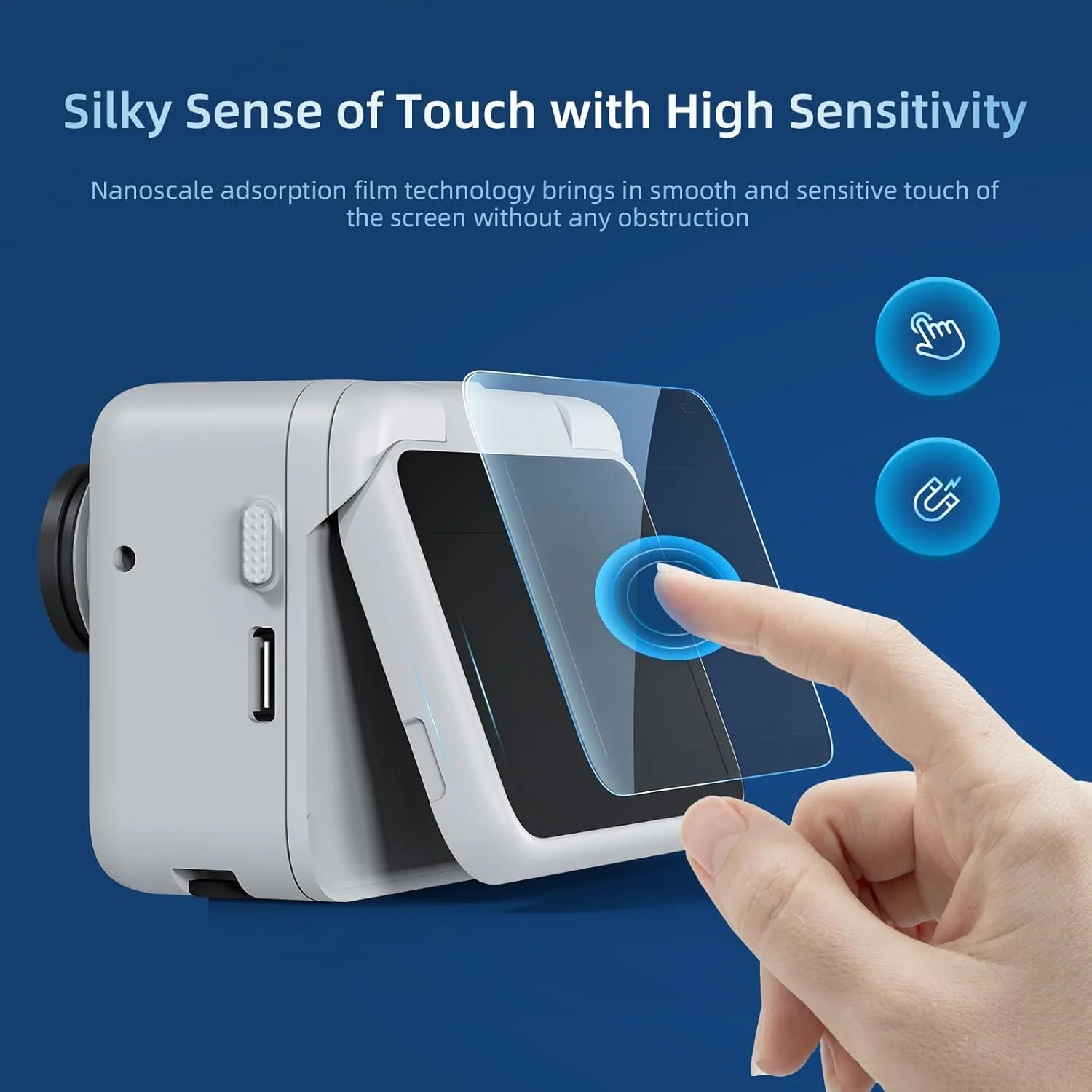 محافظ صفحه نمایش 4 عددی eWINNER سازگار با لنز دوربین اکشن Insta360 GO 3S / پوشش صفحه نمایش LCD شیشه ای سخت با سختی 9H برای لوازم جانبی دوربین Insta 360 GO 3S