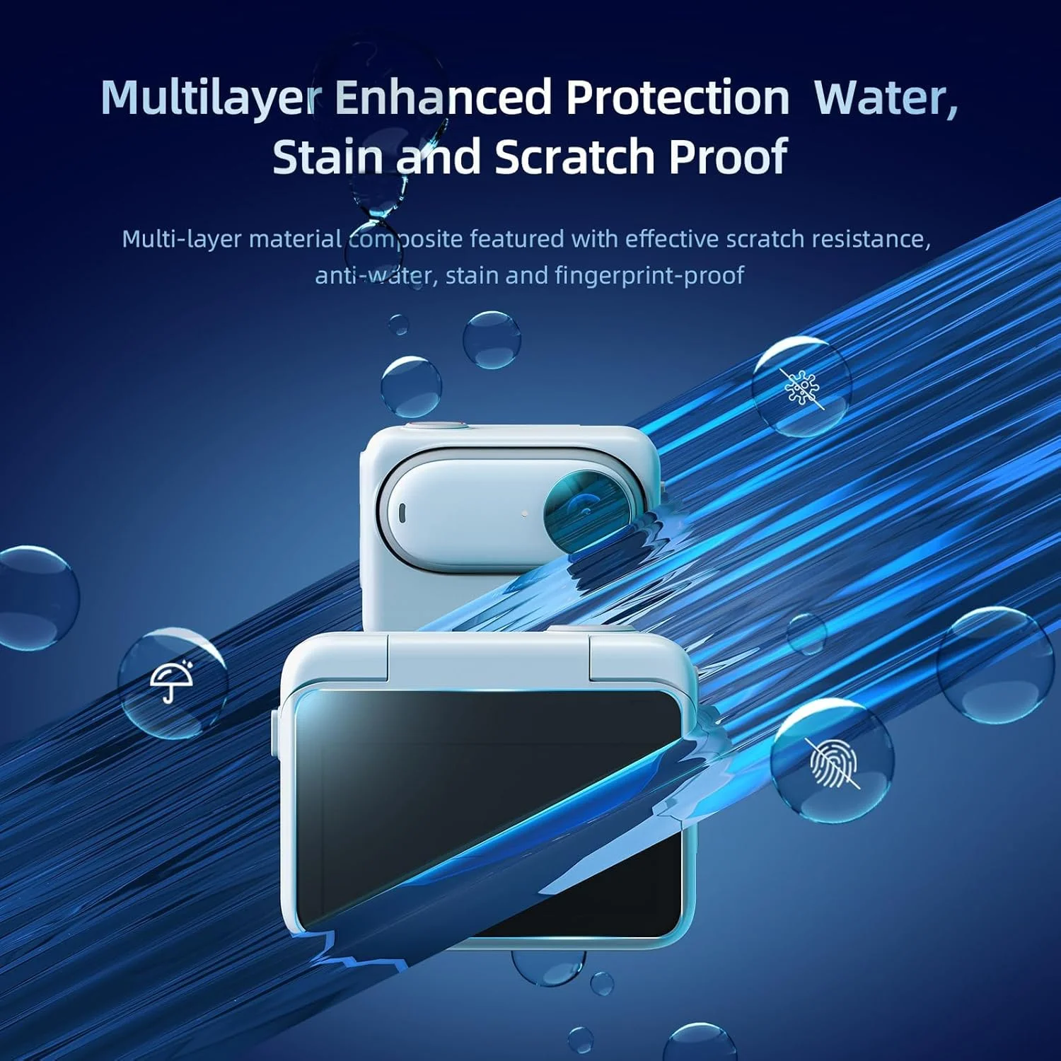 محافظ صفحه نمایش 4 عددی eWINNER سازگار با لنز دوربین اکشن Insta360 GO 3S / پوشش صفحه نمایش LCD شیشه ای سخت با سختی 9H برای لوازم جانبی دوربین Insta 360 GO 3S