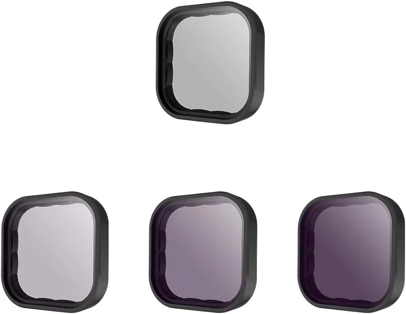 کیت فیلتر لنز پلاریزه و چگالی خنثی eWINNER Cpl ND8 ND16 ND32 برای GoPro Hero 9 - 2020 (مشکی، بسته 4 عددی)