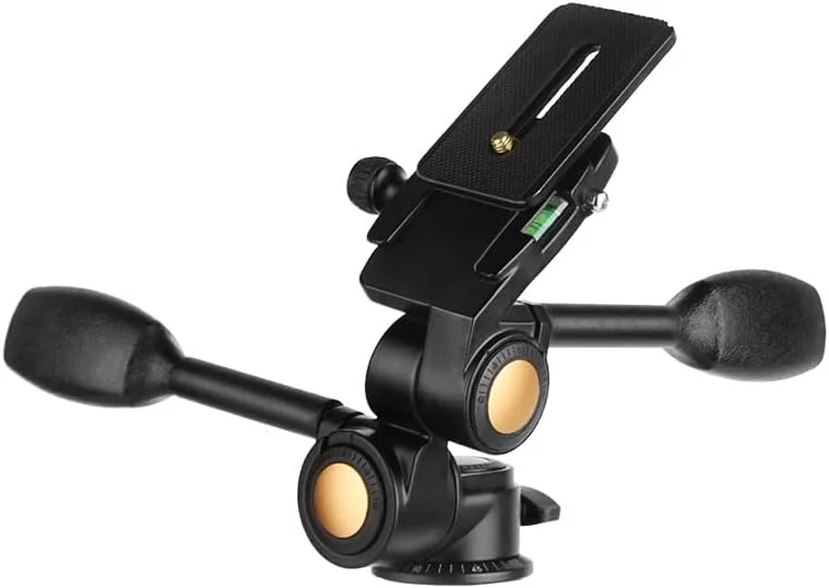 سر سه پایه سه بعدی دو دسته ای eWINNER با صفحه QR، ظرفیت بارگیری 20 کیلوگرم، چرخش 360 درجه برای دوربین های DSLR/اکشن/فیلمبرداری/لنزهای تله فوتو و چراغ های ویدئویی (Q-80)