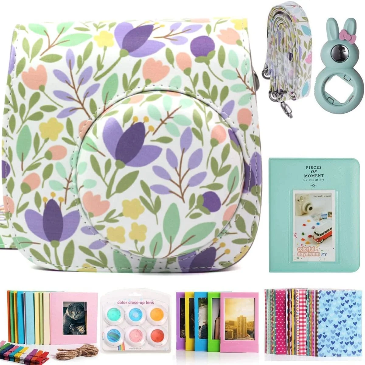 کیت لوازم جانبی 27 در 1 eWINNER سازگار با دوربین های فوجی فیلم اینستکس مینی 9/مینی 8s/8 به همراه کیف/آلبوم/لنز سلفی/فیلترهای رنگی و سایر لوازم جانبی (جنگل سبز)