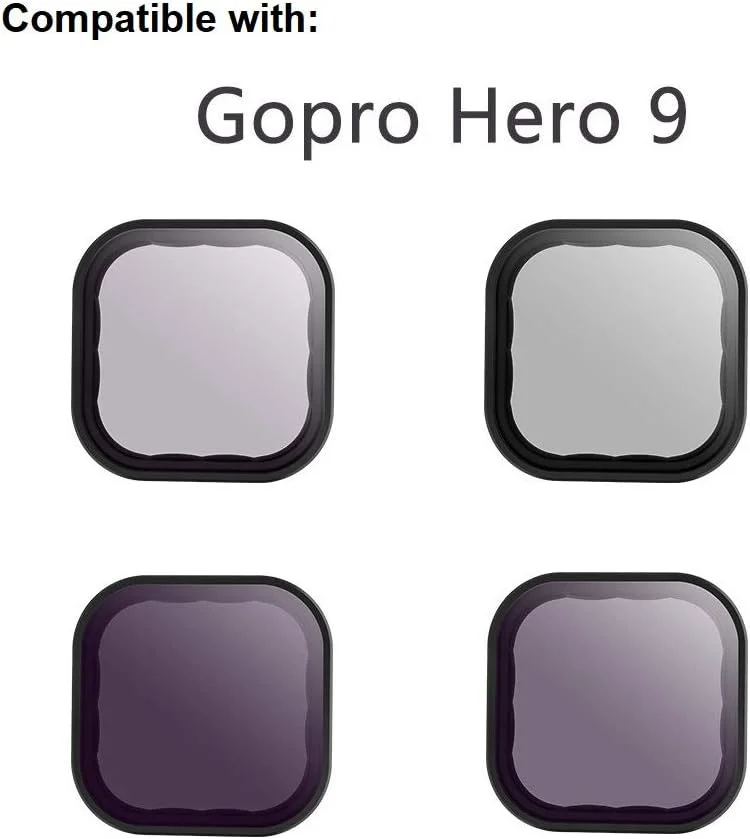 کیت فیلتر لنز پلاریزه و چگالی خنثی eWINNER Cpl ND8 ND16 ND32 برای GoPro Hero 9 - 2020 (مشکی، بسته 4 عددی)