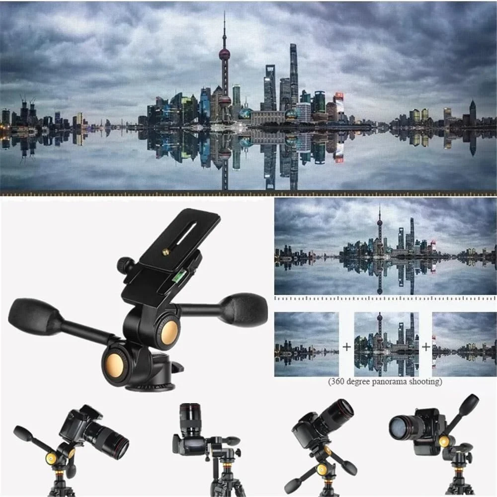 سر سه پایه سه بعدی دو دسته ای eWINNER با صفحه QR، ظرفیت بارگیری 20 کیلوگرم، چرخش 360 درجه برای دوربین های DSLR/اکشن/فیلمبرداری/لنزهای تله فوتو و چراغ های ویدئویی (Q-80)