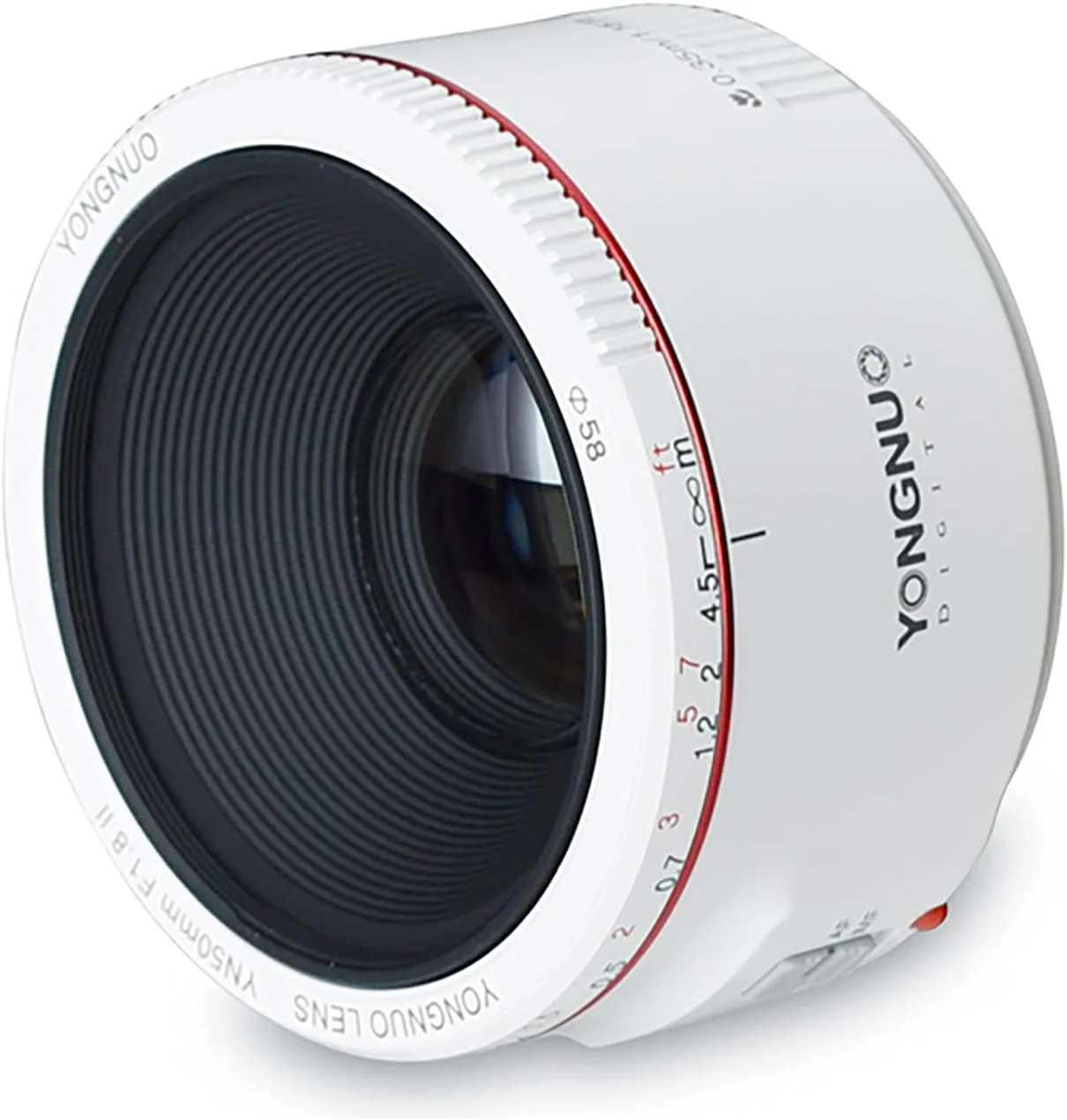 لنز سفید رنگ YONGNUO YN50 mm F1.8 II سازگار با Canon