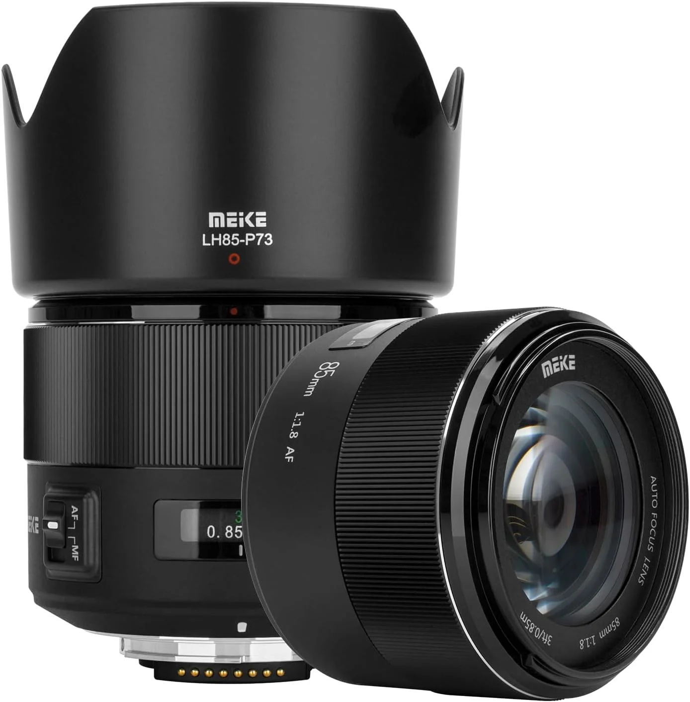 لنز تله فوتو 85 میلی‌متری Meike با دیافراگم بزرگ f1.8 و فوکوس خودکار فول فریم برای دوربین‌های DSLR نیکون با مانت F سازگار با بدنه APS C مانند 610 D750 D780 D810 D850 D3300 D3500 D5100 D5200 D5300 D7100 D7200