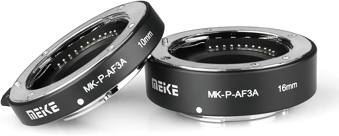 لوله افزایش طول خودکار MEIKE MK-P-AF3A برای لنزهای دوربین های سیستم Olympus Panasonic Micro Four Thirds M4/3، 10MM 16MM (فوکوس خودکار فلزی با بدنه پلاستیکی)