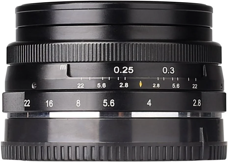 لنز 28mm F2.8 با دیافراگم بزرگ و فوکوس دستی Meike برای دوربین های بدون آینه Fujifilm X Mount X-T2 X-T10 X-T20 X-T100 X-Pro1 X-Pro2 X-A1 X-A2 X-A3 X-A5 X-A20 X-H1 X-E1 X-E2 X-E3 X-A10 X-A20 X-E2S X-M X-T1