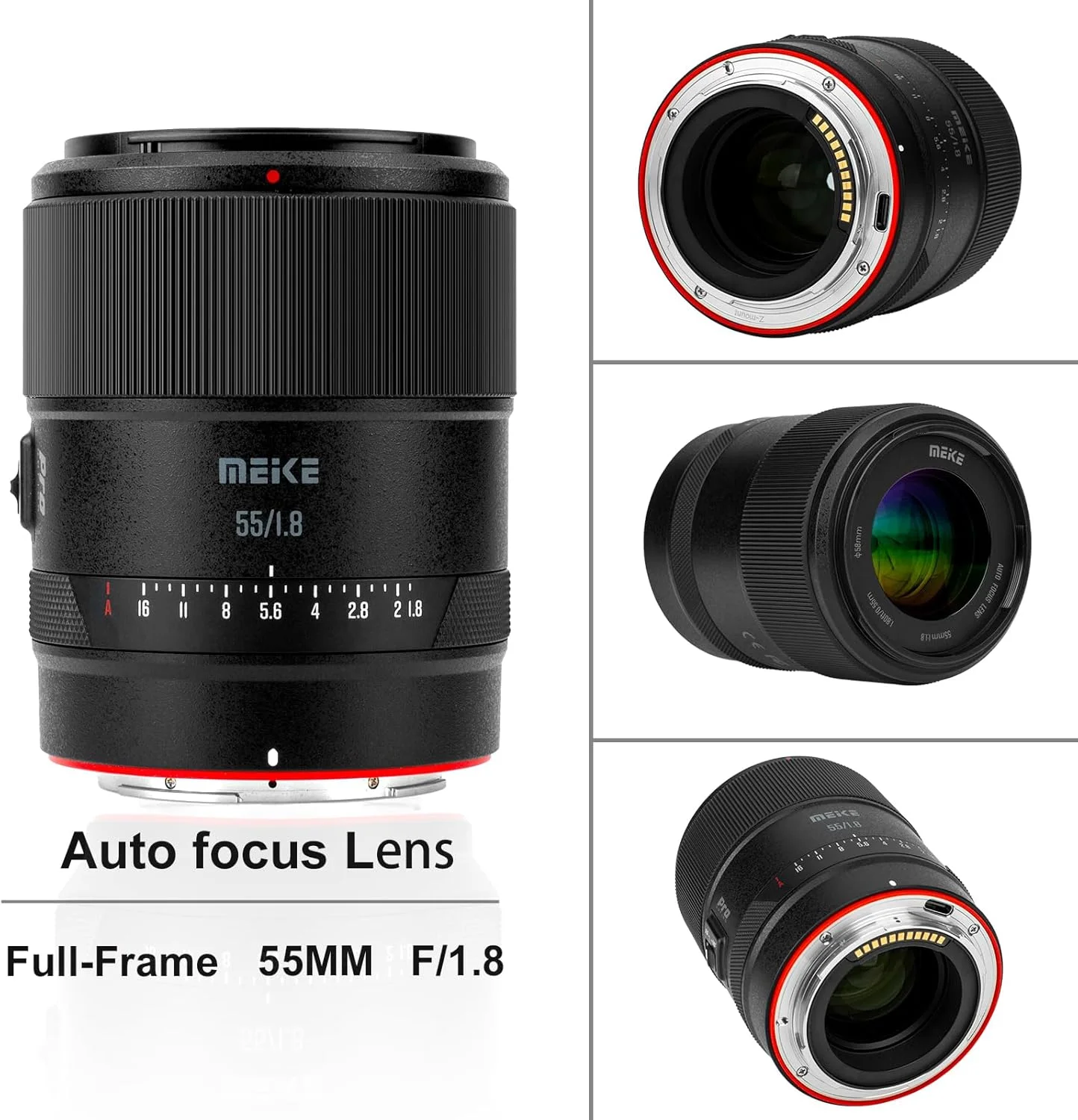 لنز پرایم 55mm F1.8 Pro فول فریم AF STM Meike با موتور پله ای، رزولوشن بالا 8K و فوکوس خودکار، مناسب برای دوربین های بدون آینه نیکون با مانت Z مدل های Z5 Z6 Z7 Z6II Z7II Z9 Z30 Z50 Z fc لنز پرایم 55mm F1.8 Pro فول فریم AF STM Meike با موتور پله ای، رزولوشن بالا 8K و فوکوس خودکار، مناسب برای دوربین های بدون آینه نیکون با مانت Z مدل های Z5 Z6 Z7 Z6II Z7II Z9 Z30 Z50 Z fc