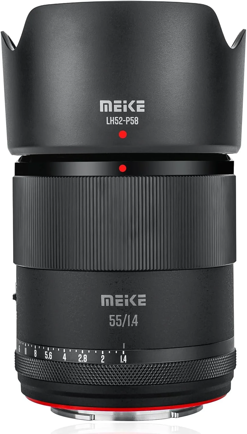 لنز پرایم 55mm F1.4 Meike با دهانه استاندارد APS-C AF STM (موتور پله ای) و فوکوس خودکار برای دوربین های بدون آینه فوجی فیلم X Mount مدل های XT2 XT4 XT10 XT20 XT30 X-A2 X30 X70 X-S10
