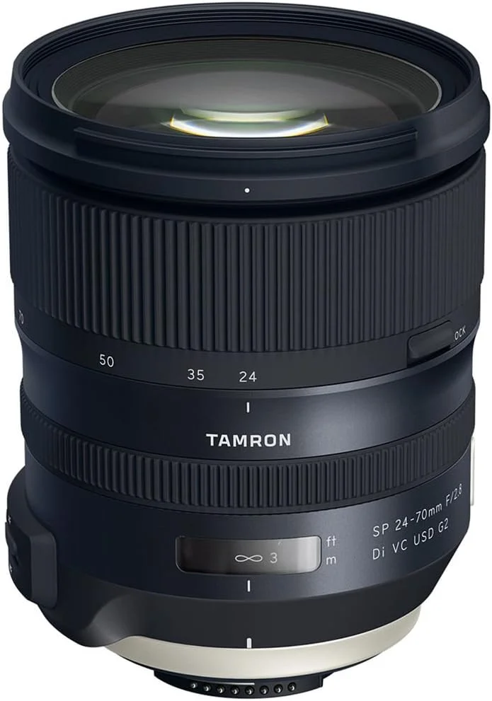 لنز تامرون 6Ave SP 24-70mm f/2.8 Di VC USD G2 برای نیکون F (مدل بین المللی) + فیلتر UV 82mm + نگهدارنده درب لنز + بسته پارچه میکروفیبر