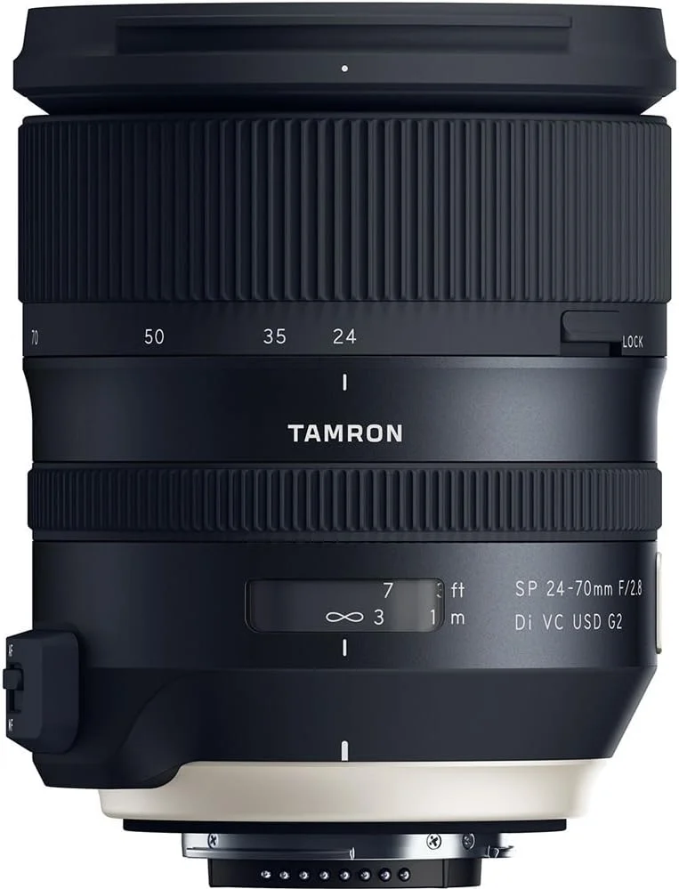 لنز تامرون 6Ave SP 24-70mm f/2.8 Di VC USD G2 برای نیکون F (مدل بین المللی) + فیلتر UV 82mm + نگهدارنده درب لنز + بسته پارچه میکروفیبر
