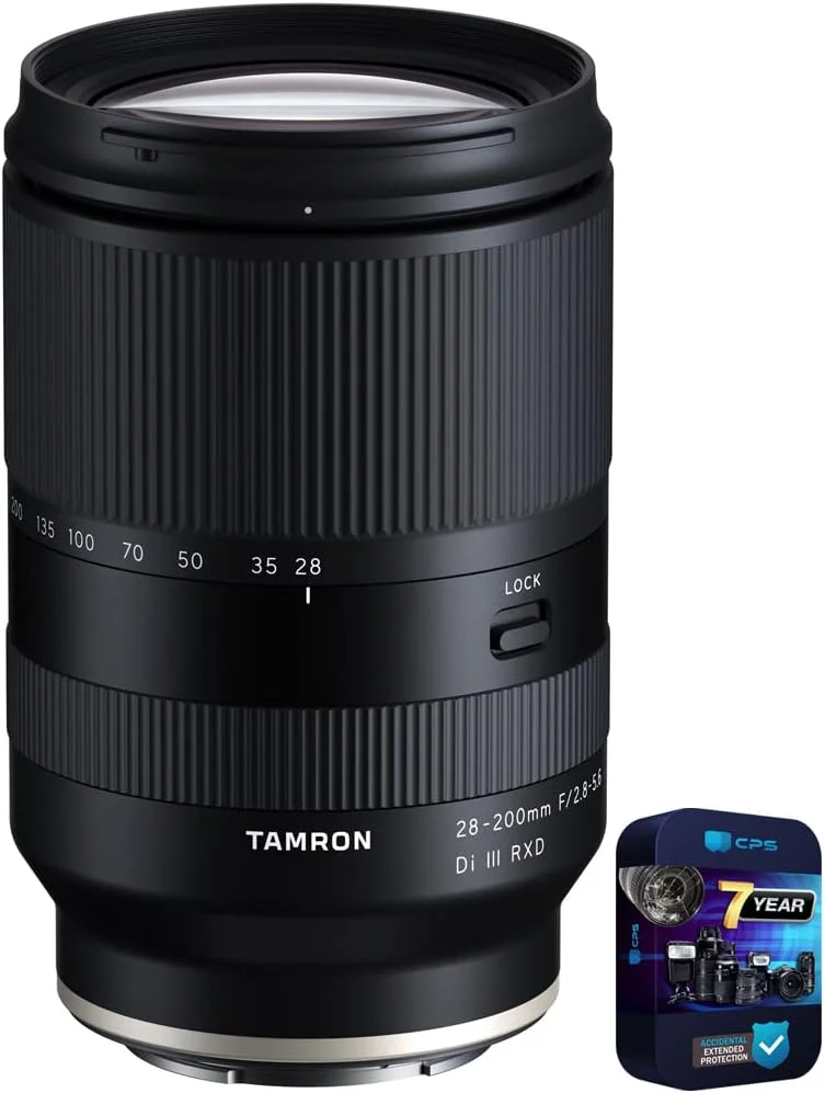 لنز تامرون AFA071S700 28-200mm F2.8-5.6 Di III RXD A071 برای دوربین های بدون آینه فول فریم سونی E-Mount به همراه بسته محافظتی پیشرفته 7 ساله CPS