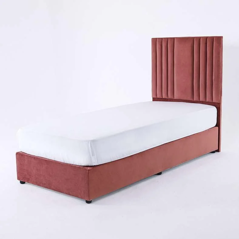 تخت یک نفره پولینا پان هوم، مخمل صورتی، ۹۰x۲۰۰ سانتی متر تخت یک نفره پولینا پان هوم، مخمل صورتی، ۹۰x۲۰۰ سانتی متر