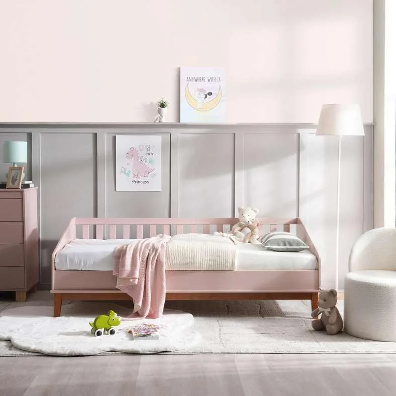 تخت خواب یک نفره کودک دیوان پان هوم 90X190 سانتی متر صورتی تخت خواب یک نفره کودک دیوان پان هوم 90X190 سانتی متر صورتی