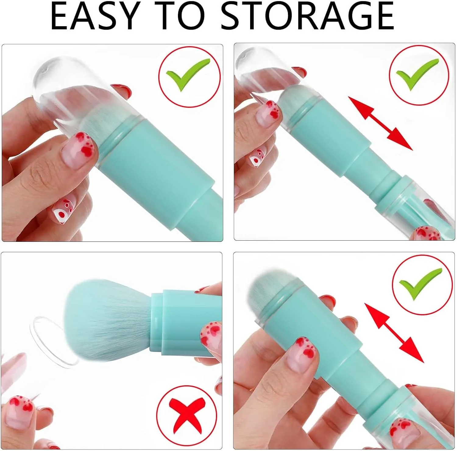 ست برس آرایشی مسافرتی SruidyLady، ست برس آرایشی 4 در 1 جمع شونده با نگهدارنده، برس های آرایشی مسافرتی قابل حمل پودر سایه چشم چند منظوره صورت ست برس آرایشی کوچک (آبی) ست برس آرایشی مسافرتی SruidyLady، ست برس آرایشی 4 در 1 جمع شونده با نگهدارنده، برس های آرایشی مسافرتی قابل حمل پودر سایه چشم چند منظوره صورت ست برس آرایشی کوچک (آبی)