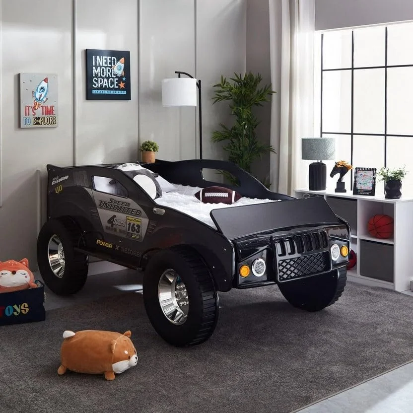 تخت خواب کودکانه جیپ مدل HomeBox Wrangler Speed Single - ابعاد 90x190 سانتی متر