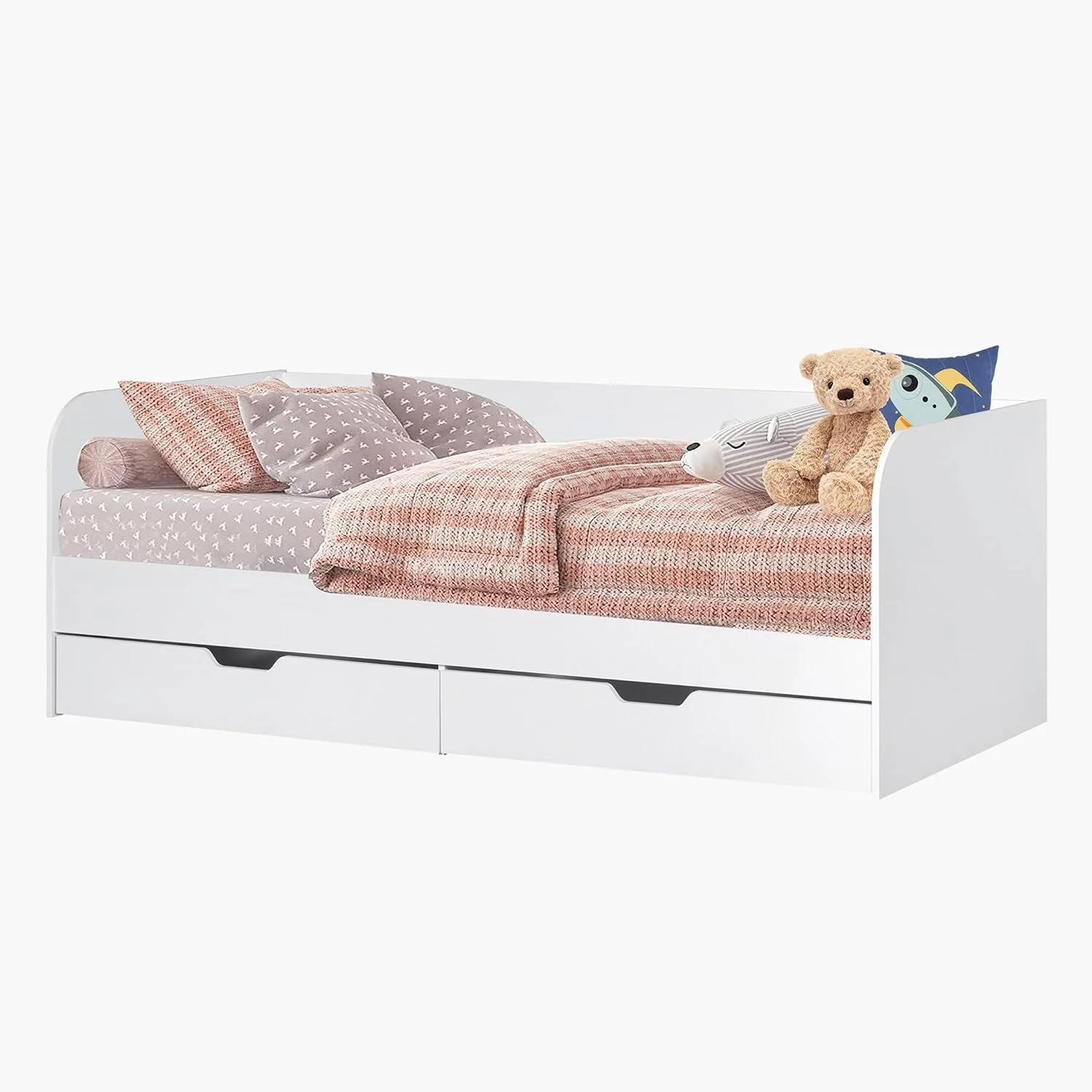 تخت خواب یک نفره وانیلی HomeBox با 2 کشو - 90x200 سانتی متر تخت خواب یک نفره وانیلی HomeBox با 2 کشو - 90x200 سانتی متر