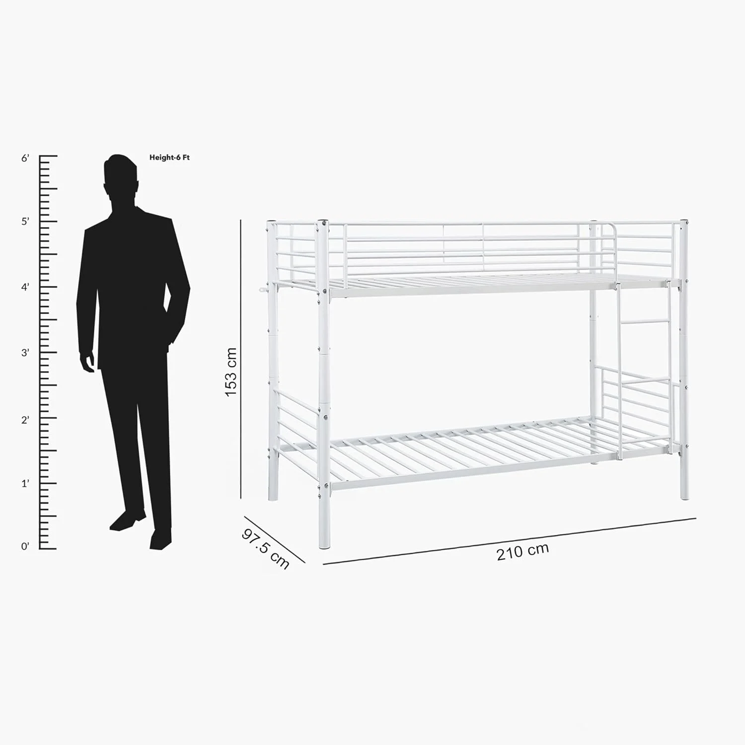 تخت دو طبقه وانیلی HomeBox - ابعاد 90x200 سانتی متر تخت دو طبقه وانیلی HomeBox - ابعاد 90x200 سانتی متر