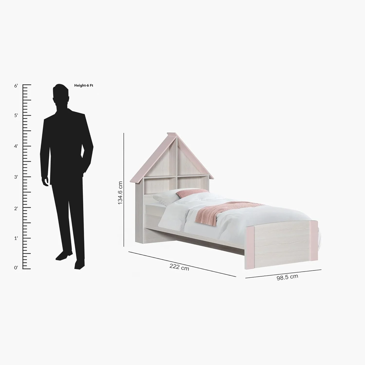 تخت خواب یک نفره Homebox مدل Anna به همراه فضای ذخیره سازی تاج تخت - 90x200 سانتی متر تخت خواب یک نفره Homebox مدل Anna به همراه فضای ذخیره سازی تاج تخت - 90x200 سانتی متر