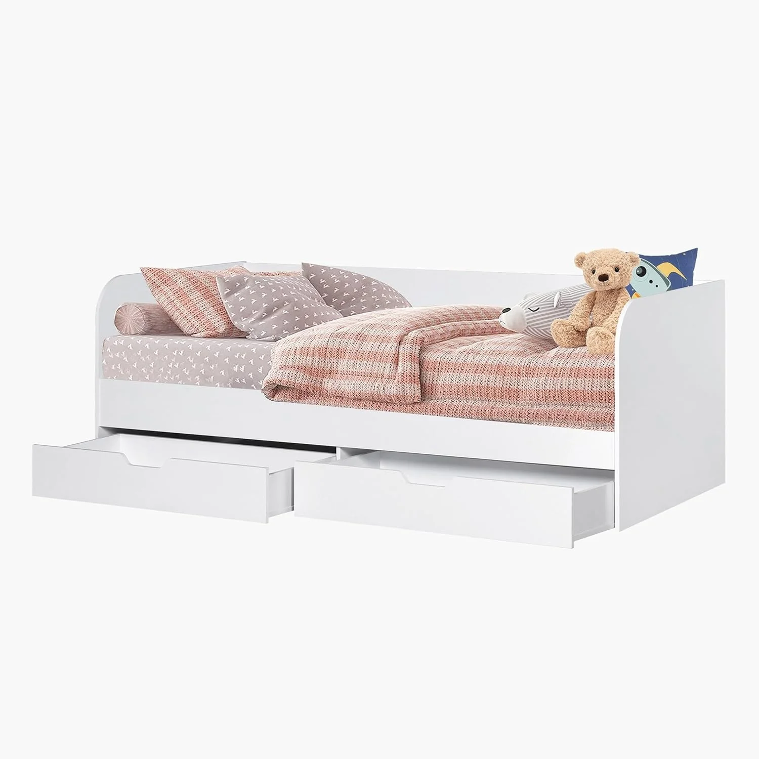 تخت خواب یک نفره وانیلی HomeBox با 2 کشو - 90x200 سانتی متر تخت خواب یک نفره وانیلی HomeBox با 2 کشو - 90x200 سانتی متر