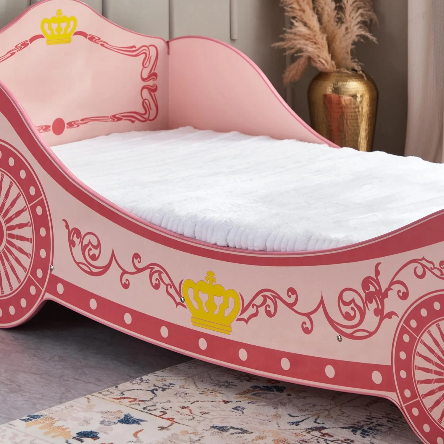 تخت خواب ماشینی یک نفره مدل HomeBox Chariot Carriage - ابعاد 90x190 سانتی متر تخت خواب ماشینی یک نفره مدل HomeBox Chariot Carriage - ابعاد 90x190 سانتی متر