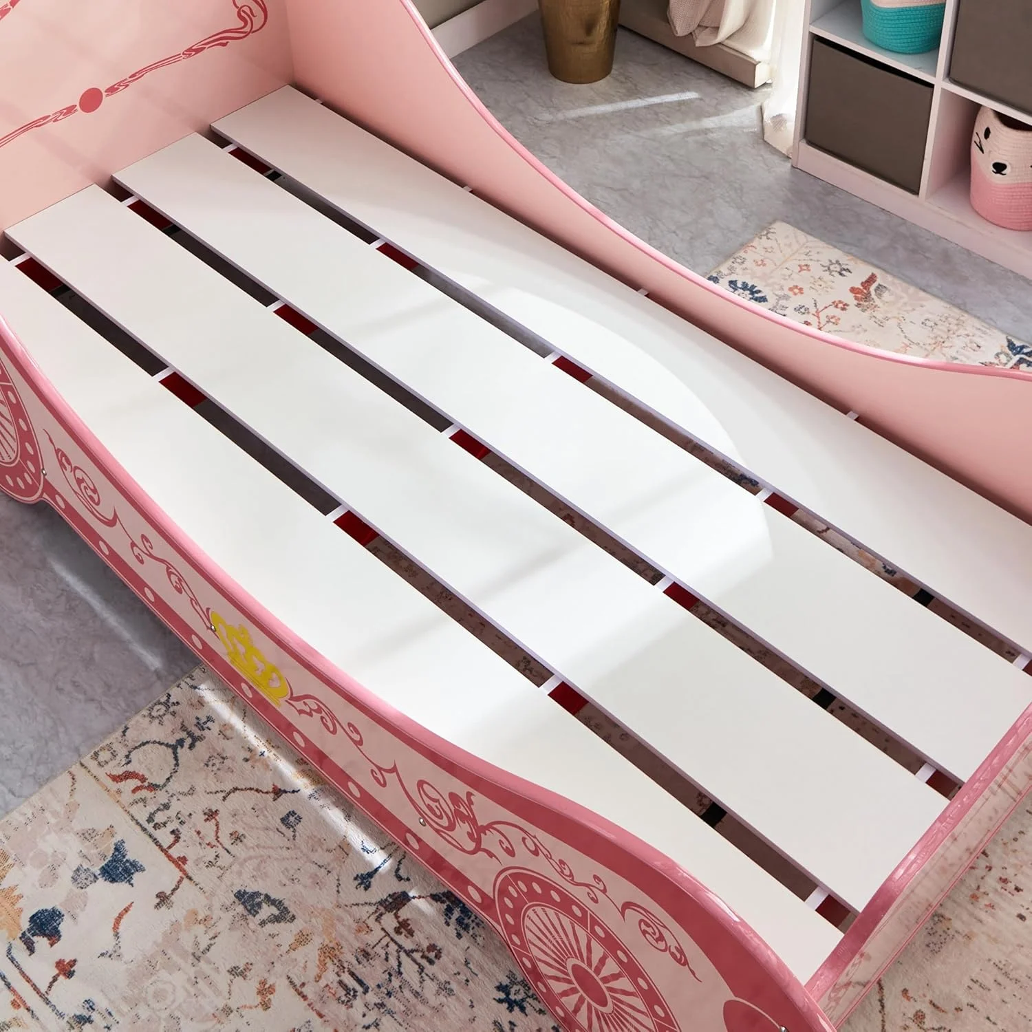 تخت خواب ماشینی یک نفره مدل HomeBox Chariot Carriage - ابعاد 90x190 سانتی متر تخت خواب ماشینی یک نفره مدل HomeBox Chariot Carriage - ابعاد 90x190 سانتی متر