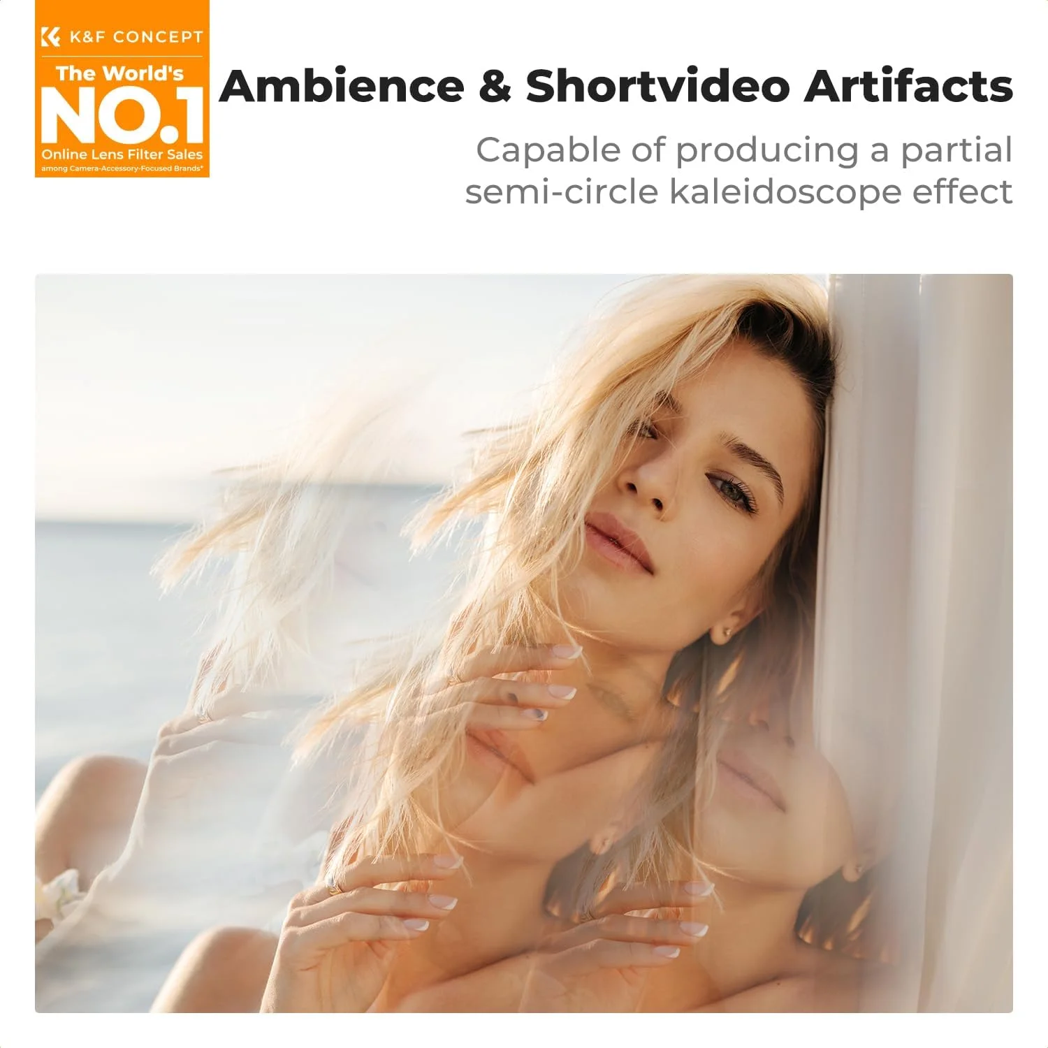 فیلتر کالیدوسکوپ ظریف دستی K&F Concept با قطر ۷۹ میلی‌متر، فیلتر جلوه‌های ویژه، فیلتر منشور شیشه‌ای اپتیکال برای لنز دوربین