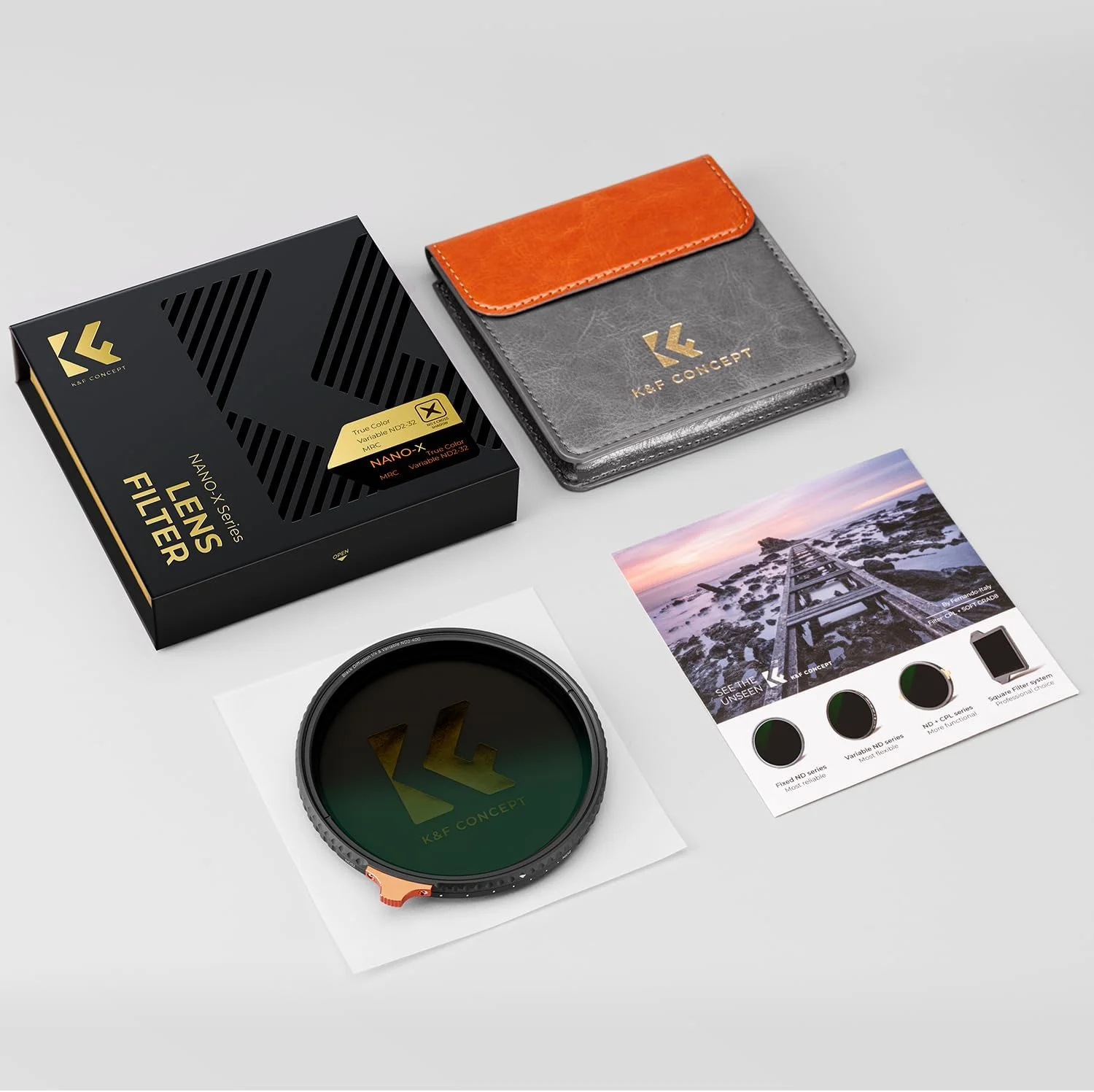 فیلتر ND متغیر رنگ واقعی K&F Concept با قطر 82 میلیمتر ND2-32 (1 تا 5 استاپ)، فیلتر کاهنده نور قابل تنظیم با 28 لایه پوشش چندگانه برای لنز دوربین فیلتر ND متغیر رنگ واقعی K&F Concept با قطر 82 میلیمتر ND2-32 (1 تا 5 استاپ)، فیلتر کاهنده نور قابل تنظیم با 28 لایه پوشش چندگانه برای لنز دوربین