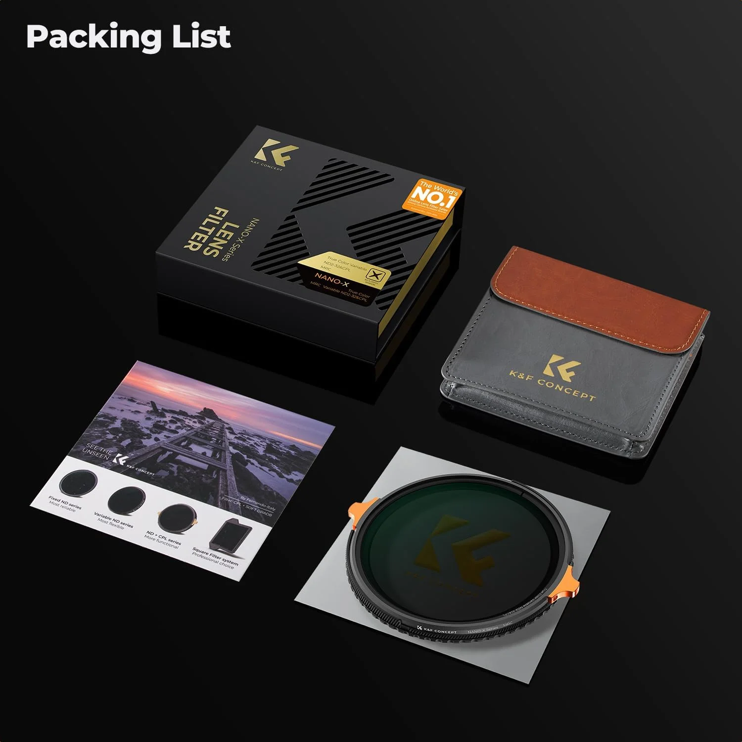 فیلتر پلاریزه K&F Concept 82mm CPL ND2-ND32 متغیر رنگ واقعی 2 در 1 بدون ضربدری مشکی برای لنز دوربین فیلتر پلاریزه K&F Concept 82mm CPL ND2-ND32 متغیر رنگ واقعی 2 در 1 بدون ضربدری مشکی برای لنز دوربین
