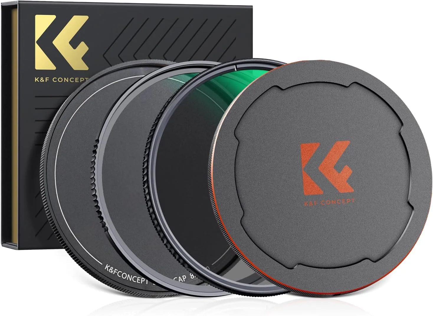کیت فیلتر پلاریزه دایره ای 58 میلی متری و فیلتر محافظ UV مدل K&F Concept (2 عدد) به همراه درپوش لنز بالا و پایین، مجموعه فیلتر CPL/UV HD با 28 پوشش چند لایه برای لنز دوربین (سری Nano-X)
