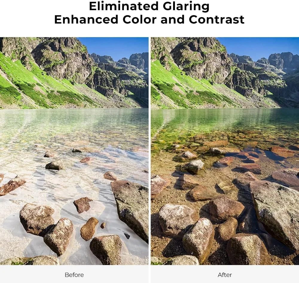 فیلتر پلاریزه دایرهای 46 میلیمتری K&F Concept، شیشه فوقالعاده باریک، 18 پوشش چند لایه، فیلترهای پلاریزه دایرهای برای لنز دوربین فیلتر پلاریزه دایرهای 46 میلیمتری K&F Concept، شیشه فوقالعاده باریک، 18 پوشش چند لایه، فیلترهای پلاریزه دایرهای برای لنز دوربین