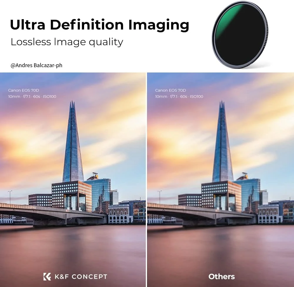 فیلتر ND1000 کانسپت K&F با قطر 67 میلیمتر (چگالی خنثی ثابت 10 استاپ) با 28 لایه پوشش چندگانه شیشه اپتیکال AGC ضد آب برای عکاسی با نوردهی طولانی (سری Nano-X) فیلتر ND1000 کانسپت K&F با قطر 67 میلیمتر (چگالی خنثی ثابت 10 استاپ) با 28 لایه پوشش چندگانه شیشه اپتیکال AGC ضد آب برای عکاسی با نوردهی طولانی (سری Nano-X)