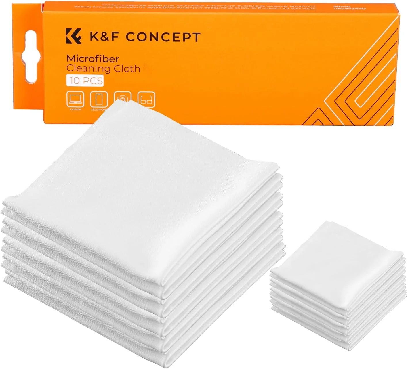 دستمال‌های میکروفایبر K&F Concept برای لنز دوربین، قابل شستشو، بسته‌بندی 10 عددی، 15x15 سانتی‌متر، بدون پرز، پارچه تمیز کننده برای لوازم الکترونیکی و عینک، ابزار دقیق اپتیک، پارچه پولیش صفحه نمایش