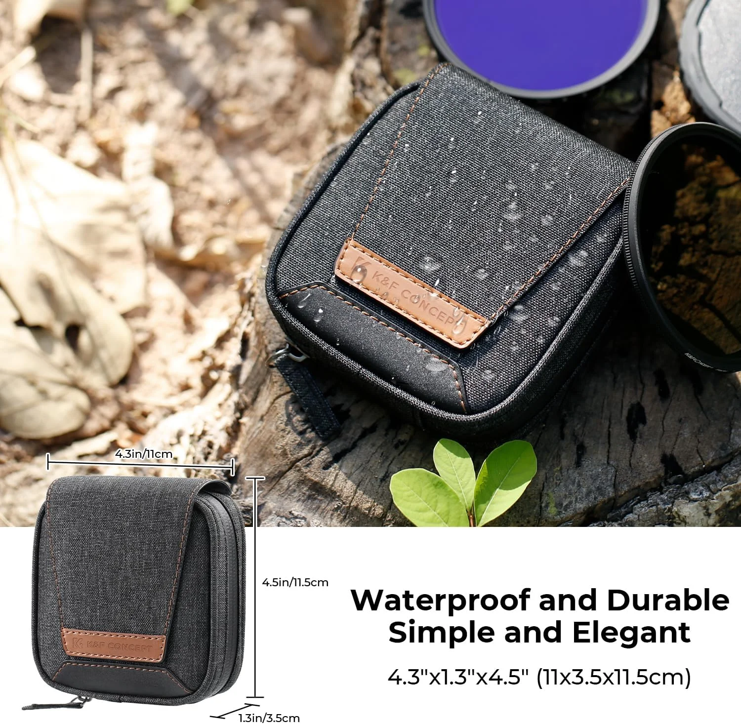 کیف فیلتر لنز K&F Concept، مناسب برای 4 فیلتر تا 95 میلیمتر، کیف ضدآب فیلتر لنز دوربین برای فیلترهای گرد یا مربعی ND CPL UV کیف فیلتر لنز K&F Concept، مناسب برای 4 فیلتر تا 95 میلیمتر، کیف ضدآب فیلتر لنز دوربین برای فیلترهای گرد یا مربعی ND CPL UV