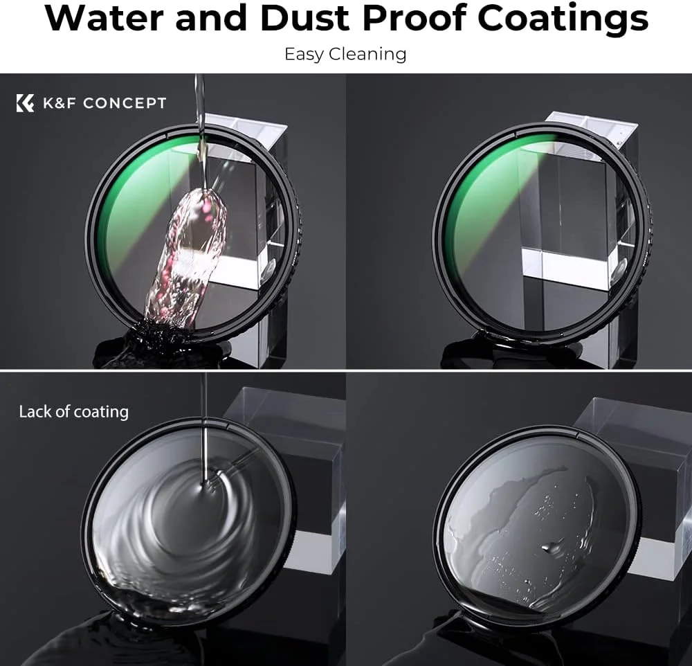 فیلتر متغیر کاهنده نور K&F Concept با قطر 52 میلیمتر ND2-ND32 مناسب لنز دوربین، بدون ایجاد لکه X، دارای 28 لایه پوشش چندگانه، ضد آب (سری Nano-X) فیلتر متغیر کاهنده نور K&F Concept با قطر 52 میلیمتر ND2-ND32 مناسب لنز دوربین، بدون ایجاد لکه X، دارای 28 لایه پوشش چندگانه، ضد آب (سری Nano-X)