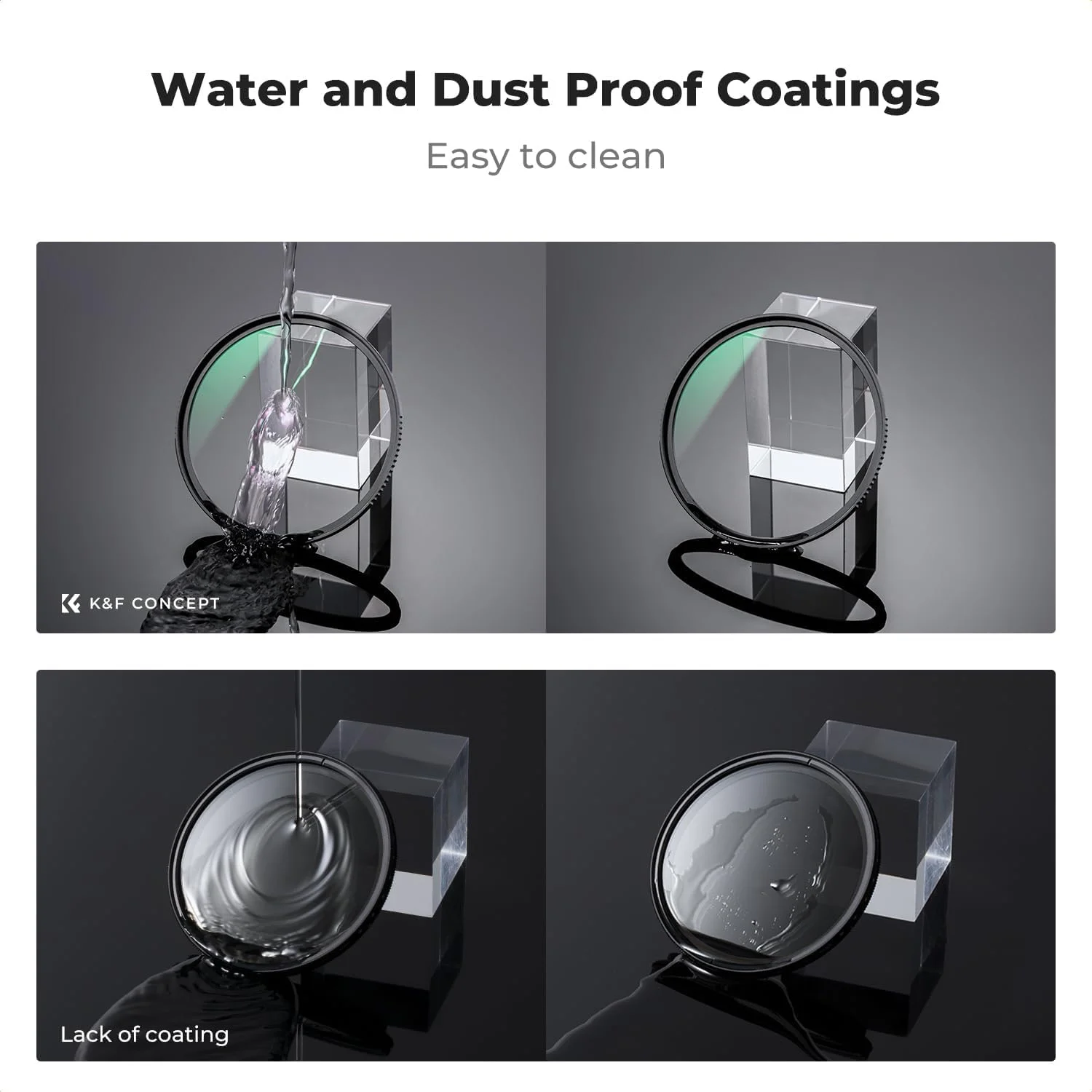 کیت فیلتر پلاریزه دایره ای 58 میلی متری و فیلتر محافظ UV مدل K&F Concept (2 عدد) به همراه درپوش لنز بالا و پایین، مجموعه فیلتر CPL/UV HD با 28 پوشش چند لایه برای لنز دوربین (سری Nano-X)