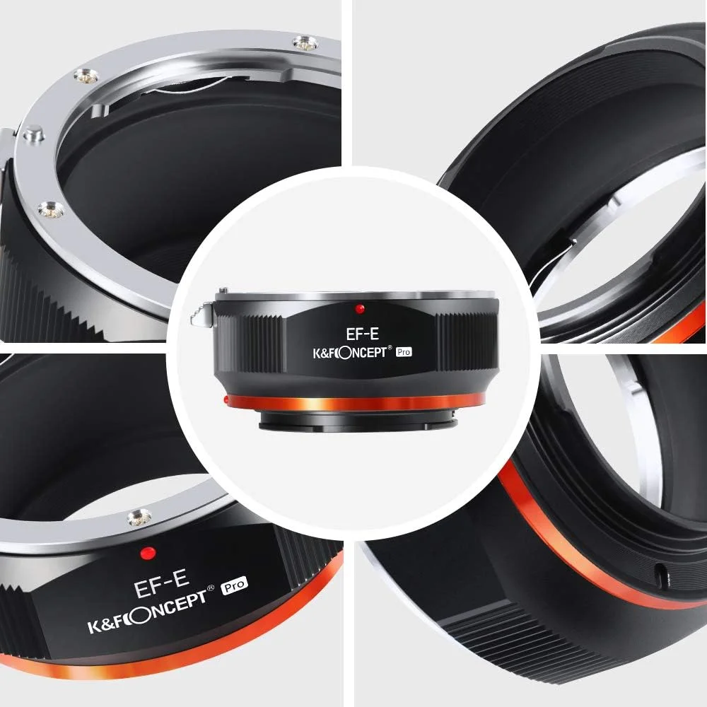 آداپتور K&F Concept EOS به E Mount برای لنزهای Canon EF EF-S Mount به دوربین های بدون آینه E NEX Mount با طراحی لاک مات برای Sony A6000 A6400 A7II A5100 A7 A7RIII