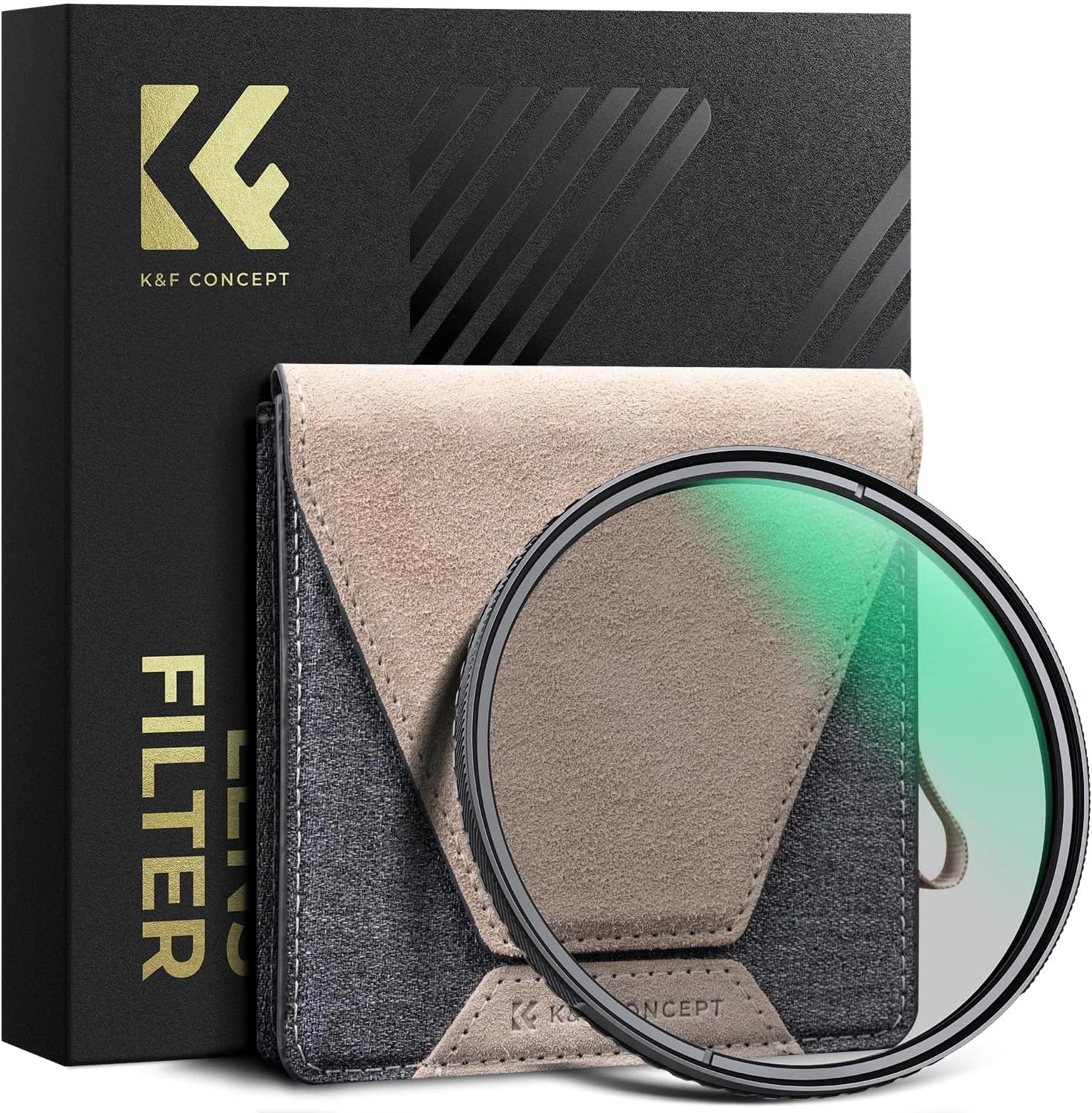 فیلتر پلاریزه دایره ای 82 میلی متری K&F Concept، فوق العاده باریک با 36 لایه پوشش چندگانه، فیلتر پلاریزه دایره ای با کیفیت بالا (CPL) فیلتر لنز دوربین (سری Nano-X PRO)