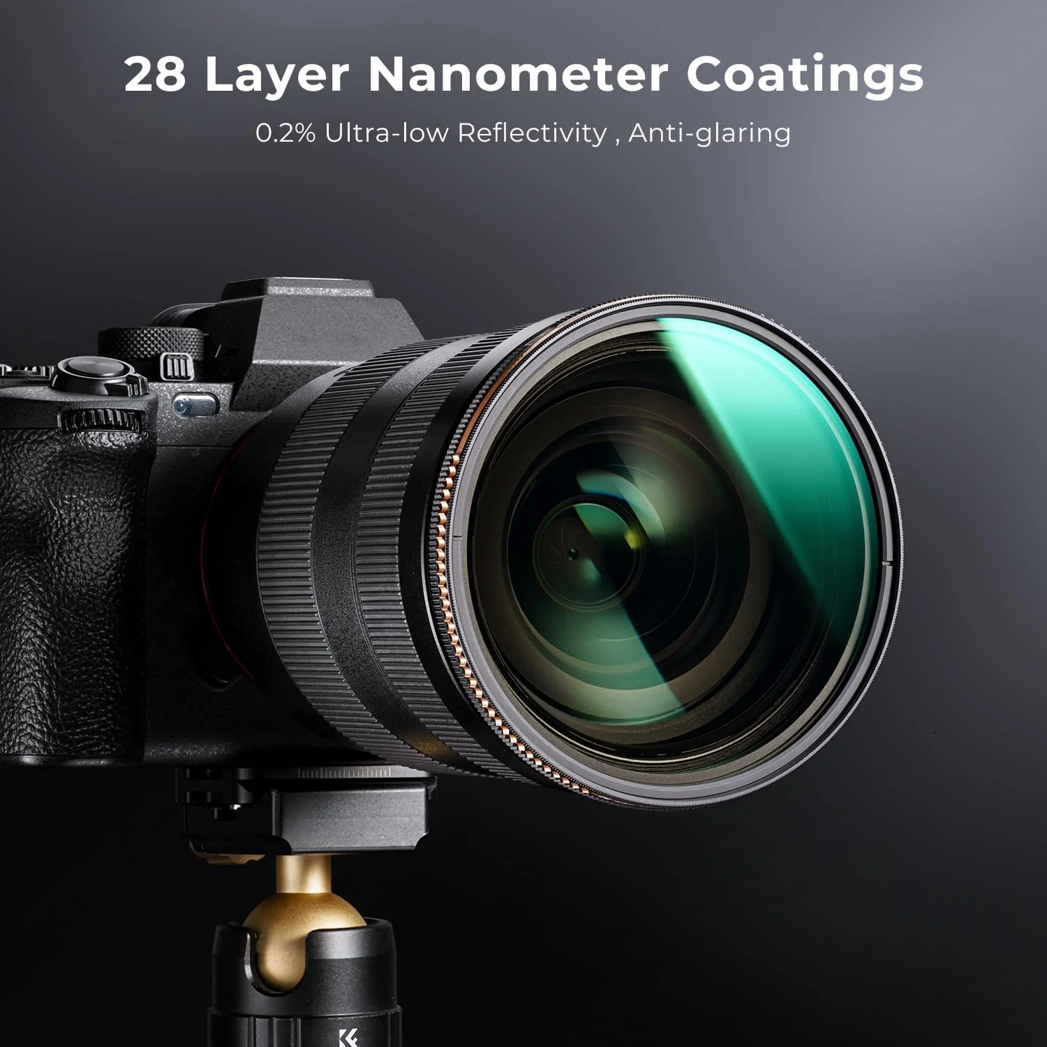 فیلتر لنز ND متغیر 77 میلی‌متری ND4-32 K&F Concept، فیلتر لنز دوربین با چگالی خنثی قابل تنظیم 2-5 استاپ با 28 پوشش چند لایه (سری Nano-X)