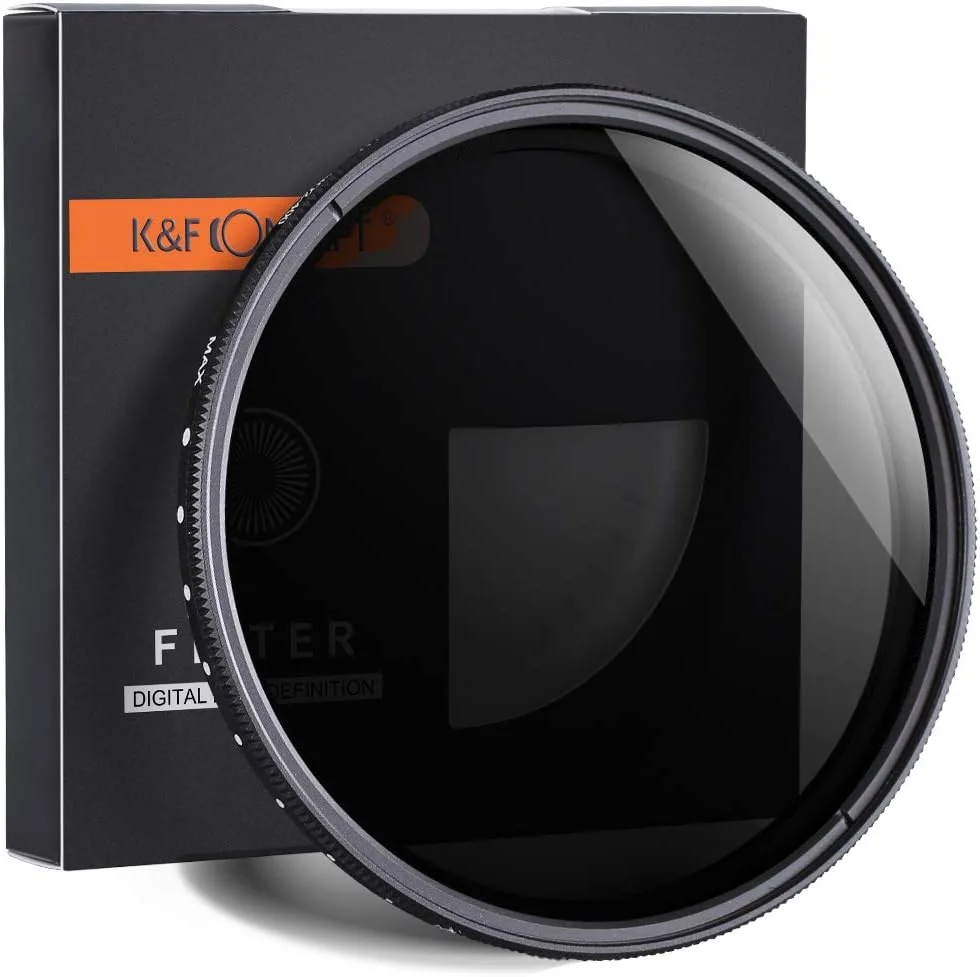K&F Concept 58mm ND2 to ND400 Variable Neutral Density Filter Slim ND Fader ND2-400 Optical Glass for DSLR Camera Lenses (58mm)