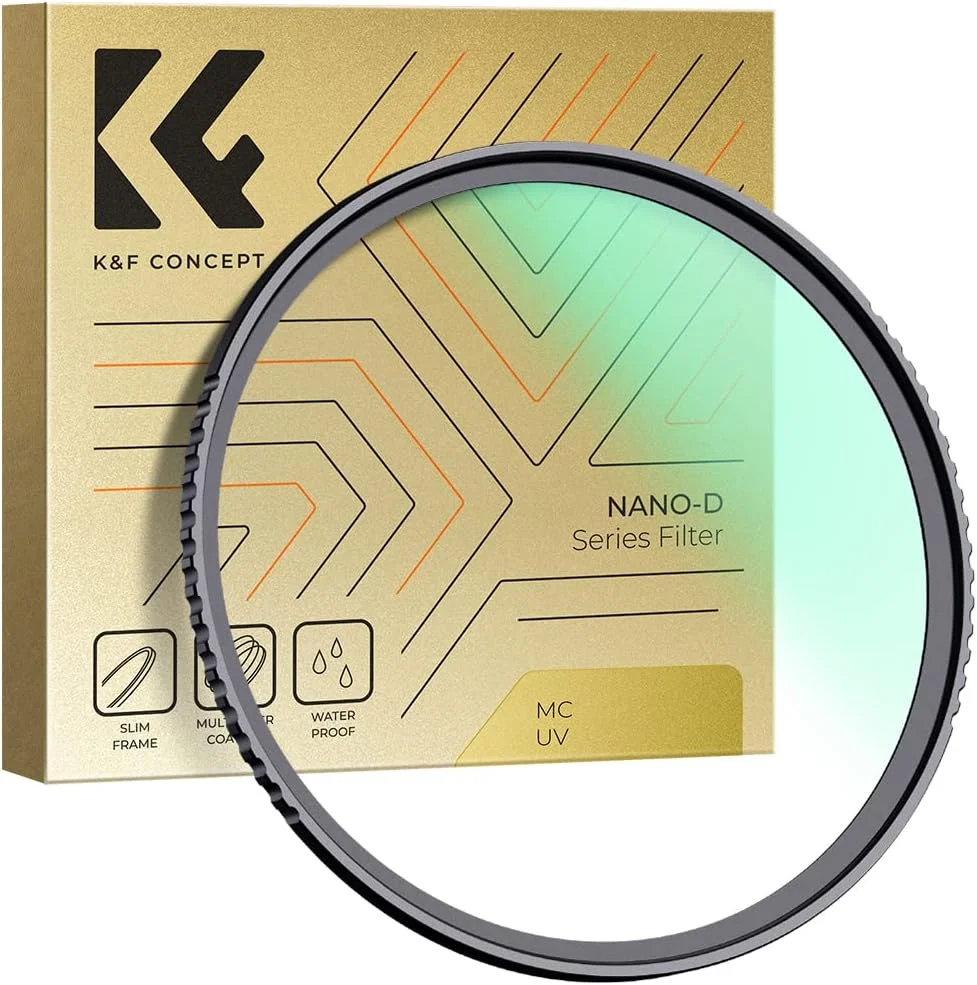 فیلتر لنز محافظ UV مدل MC با قطر 37 میلی‌متر K&F Concept، فوق‌العاده باریک، 24 لایه پوشش چندگانه ضد آب برای لنز دوربین (سری D)