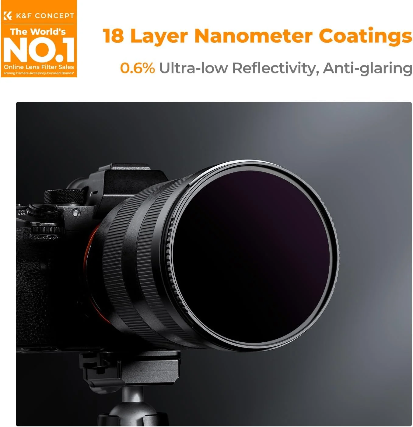 K&F Concept 58mm ND100000 ND Camera Lens Filter,16.6-Stops Fixed Neutral Density Filter with 18 Multi-Layer Coatings (K Series)