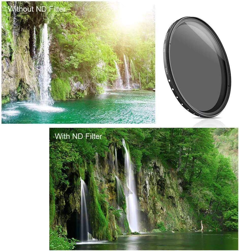 K&F Concept 58mm ND2 to ND400 Variable Neutral Density Filter Slim ND Fader ND2-400 Optical Glass for DSLR Camera Lenses (58mm) K&F Concept 58mm ND2 to ND400 Variable Neutral Density Filter Slim ND Fader ND2-400 Optical Glass for DSLR Camera Lenses (58mm)