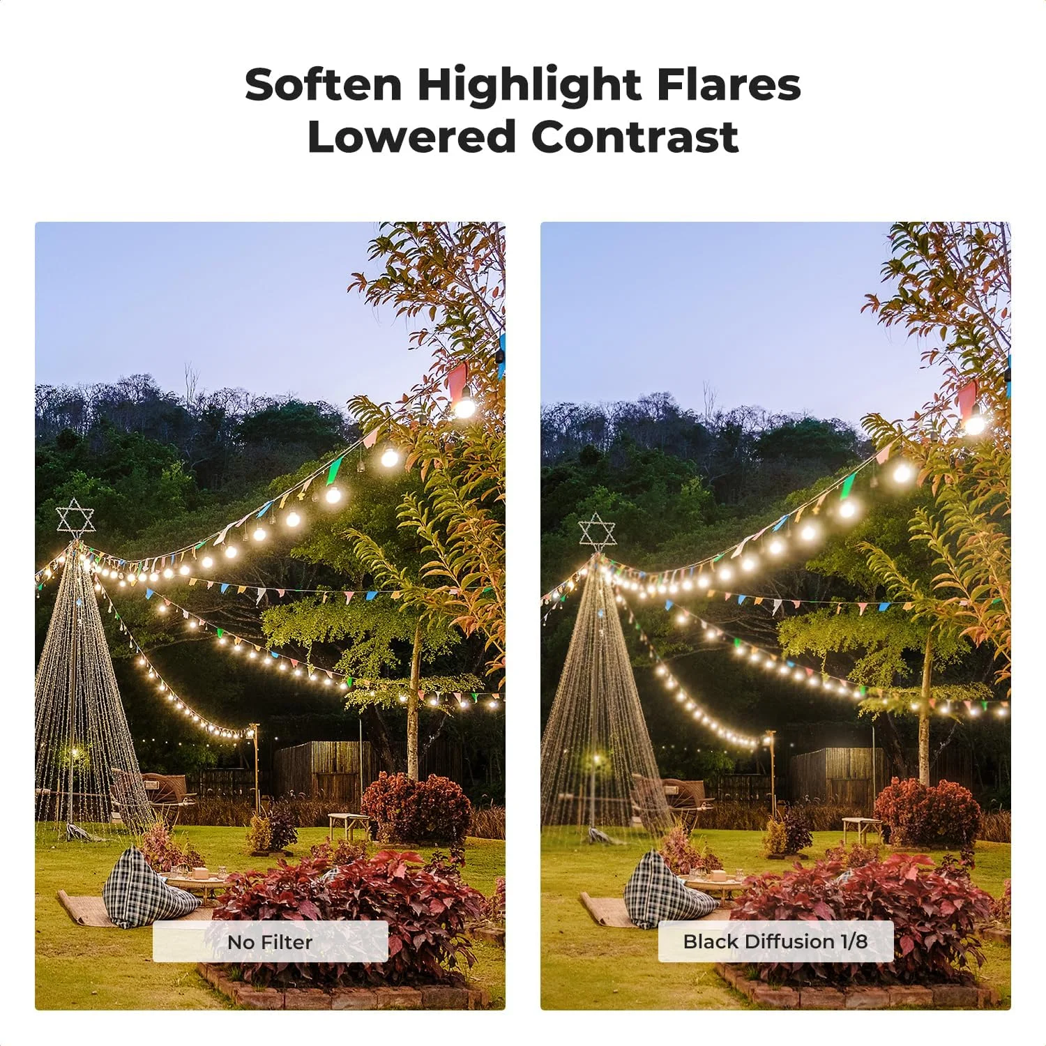 فیلتر مشکی دیفیوژن 1/8 با افکت سینمایی K&F Concept با قطر 67 میلی‌متر، دارای 28 لایه پوشش چندگانه، ضد آب و ضد خش، مناسب برای عکاسی ویدیو، ولاگ و پرتره (سری Nano-X)